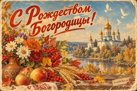 Открытка «Рождество Пресвятой Богородицы»: С Рождеством Богородицы!