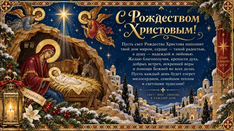 Открытка: Рождество Христово