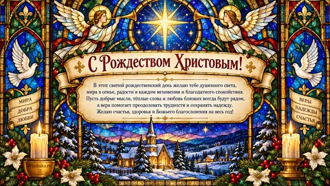 Открытка: Рождество Христово