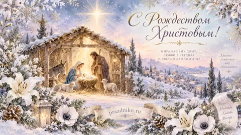 Открытка: Рождество Христово