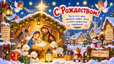 Открытка: Рождество Христово