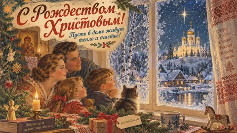 Открытка: Рождество Христово