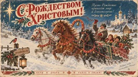 Открытка: Рождество Христово