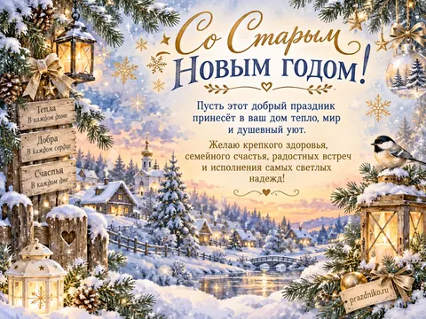 Открытка: Старый Новый год