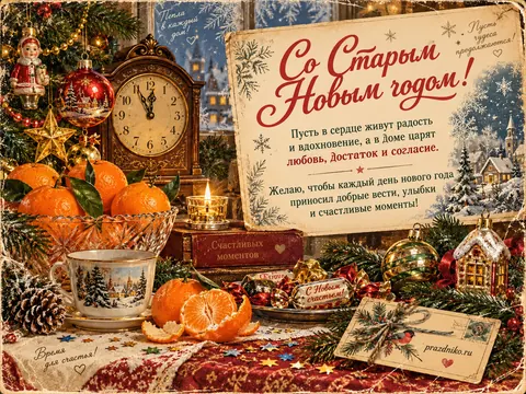 Открытка: Старый Новый год