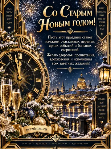 Открытка: Старый Новый год