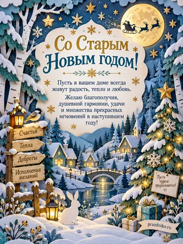 Открытка: Старый Новый год
