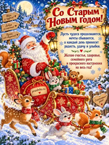 Открытка: Старый Новый год