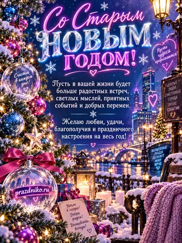 Открытка: Старый Новый год