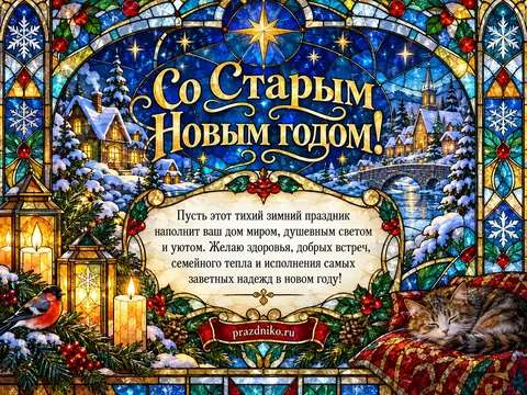 Открытка: Старый Новый год