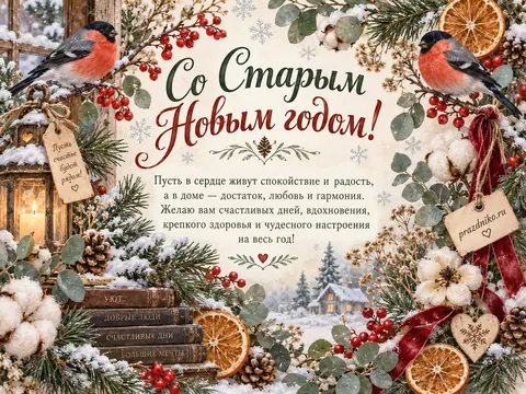 Открытка: Старый Новый год