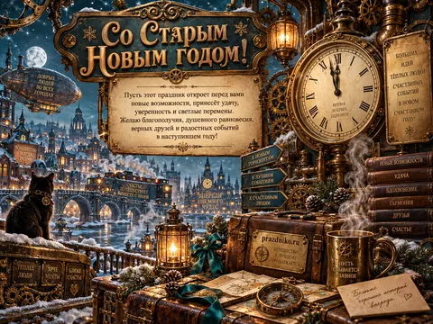 Открытка: Старый Новый год
