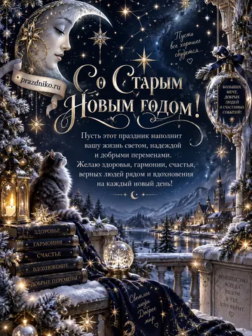 Открытка: Старый Новый год