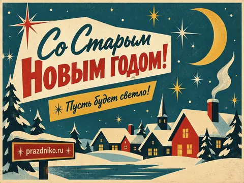 Открытка: Старый Новый год