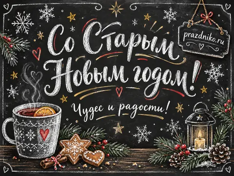 Открытка: Старый Новый год