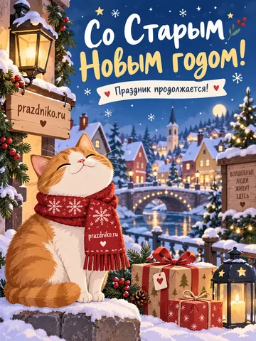 Открытка: Старый Новый год