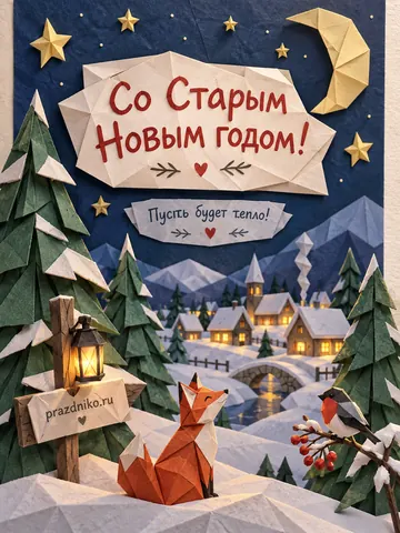 Открытка: Старый Новый год
