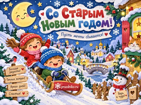 Открытка: Старый Новый год