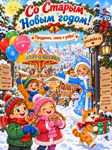 Открытка: Старый Новый год