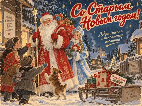 Открытка: Старый Новый год