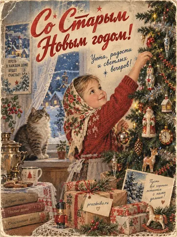 Открытка: Старый Новый год