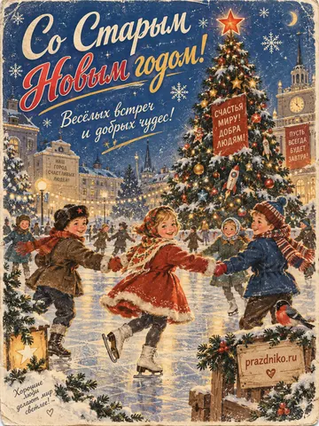 Открытка: Старый Новый год