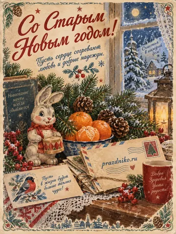 Открытка: Старый Новый год