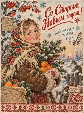 Открытка: Старый Новый год