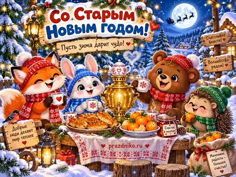 Открытка: Старый Новый год