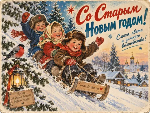 Открытка: Старый Новый год