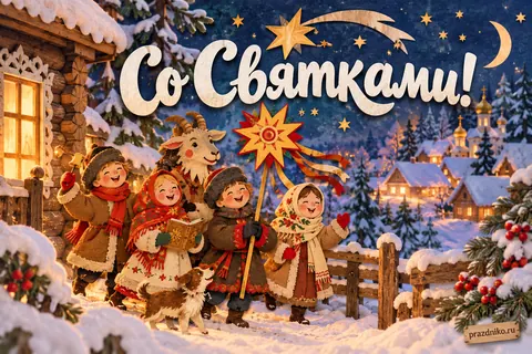 Открытка «Святки»: Со Святками!