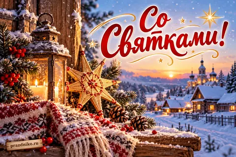 Открытка «Святки»: Со Святками!