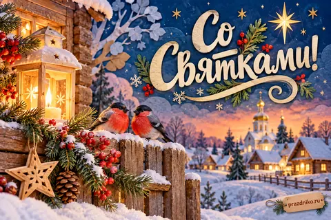 Открытка «Святки»: Со Святками!