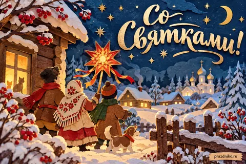 Открытка «Святки»: Со Святками!