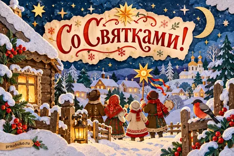 Открытка «Святки»: Со Святками!