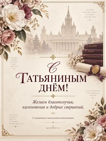 Открытка: Татьянин день
