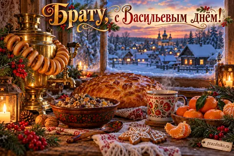 Открытка «Васильев день» — брату: Брату,
с Васильевым днём!