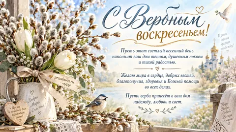 Открытка: Вербное воскресенье