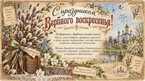 Открытка: Вербное воскресенье