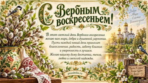 Открытка: Вербное воскресенье