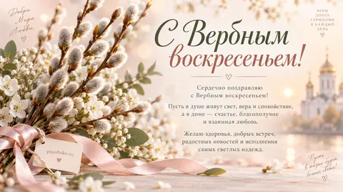 Открытка: Вербное воскресенье