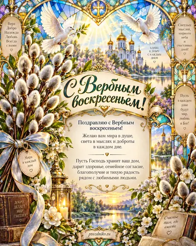 Открытка: Вербное воскресенье
