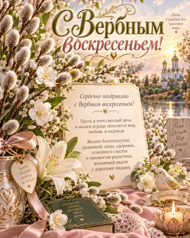 Открытка: Вербное воскресенье