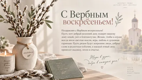Открытка: Вербное воскресенье