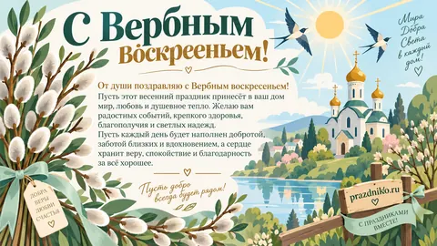 Открытка: Вербное воскресенье