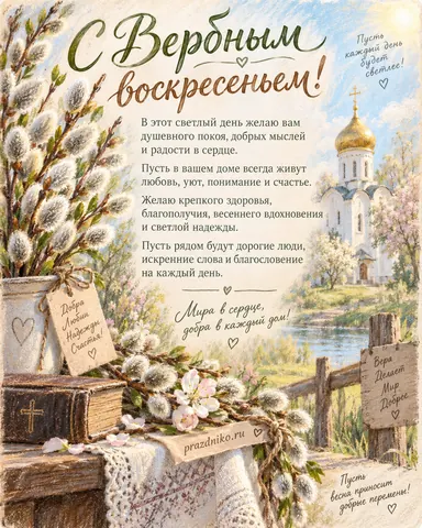 Открытка: Вербное воскресенье
