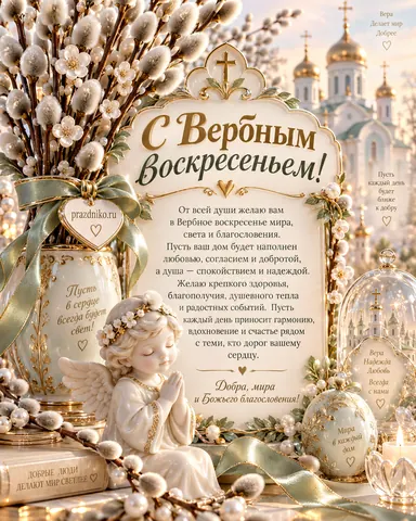 Открытка: Вербное воскресенье