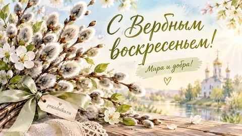Открытка: Вербное воскресенье