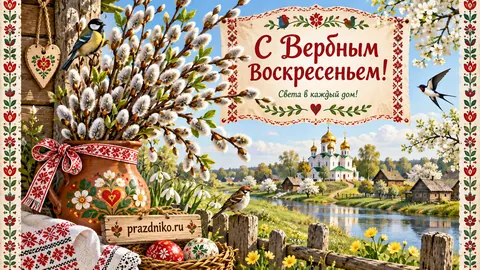 Открытка: Вербное воскресенье