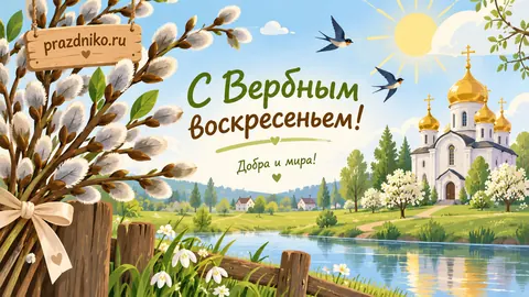 Открытка: Вербное воскресенье